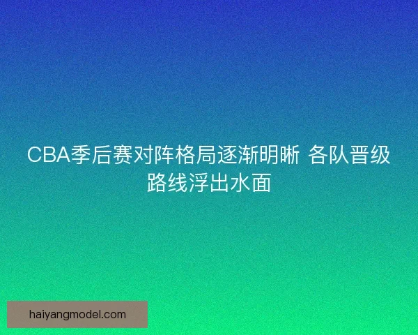 CBA季后赛对阵格局逐渐明晰 各队晋级路线浮出水面