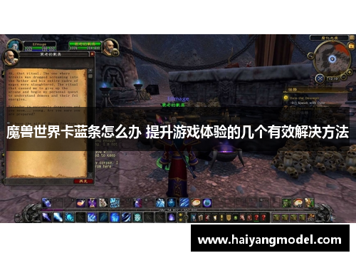魔兽世界卡蓝条怎么办 提升游戏体验的几个有效解决方法